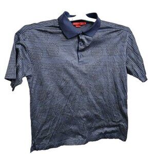 Bugatchi Sport Golf Polo Shirt Mens M Blue Striped Made In Italy Fast Cars Speed